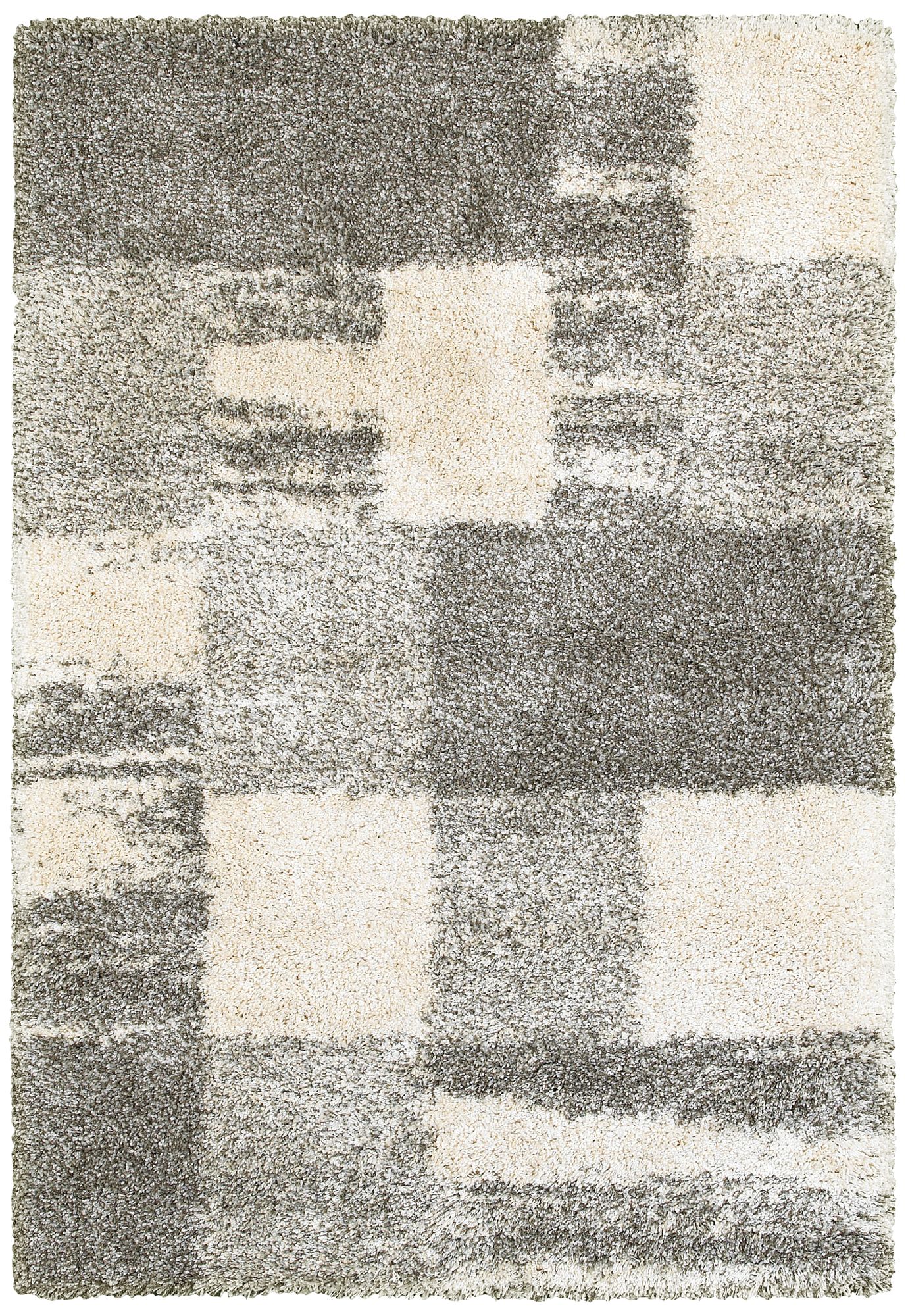 Henderson 6'7"x9'6" Ivory and Gray Plaid Area Rug