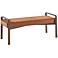 Hendrick Warm Spice Velvet Fabric Rectangular Accent Bench