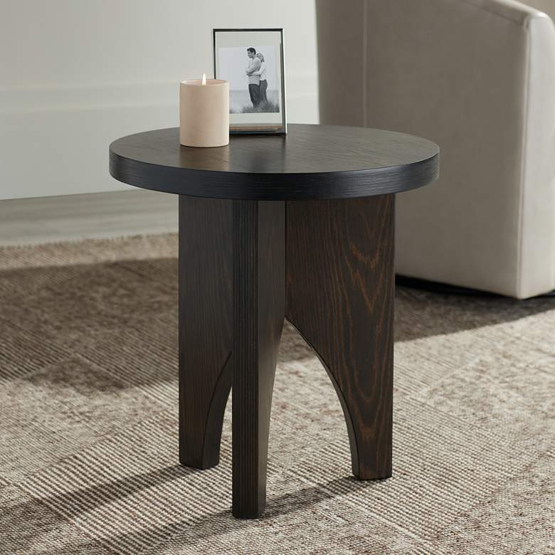 Image 2 Hendrik 18 3/4" Wide Dark Wood Side Table