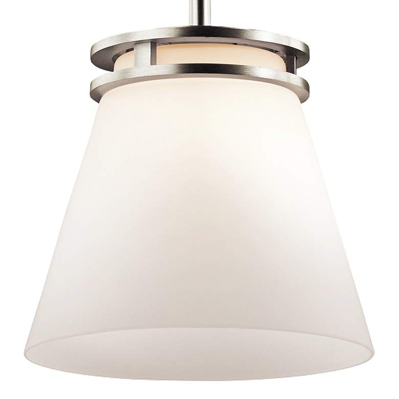 Image 3 Hendrik 8" Wide Brushed Nickel Mini Pendant with Opal Glass more views