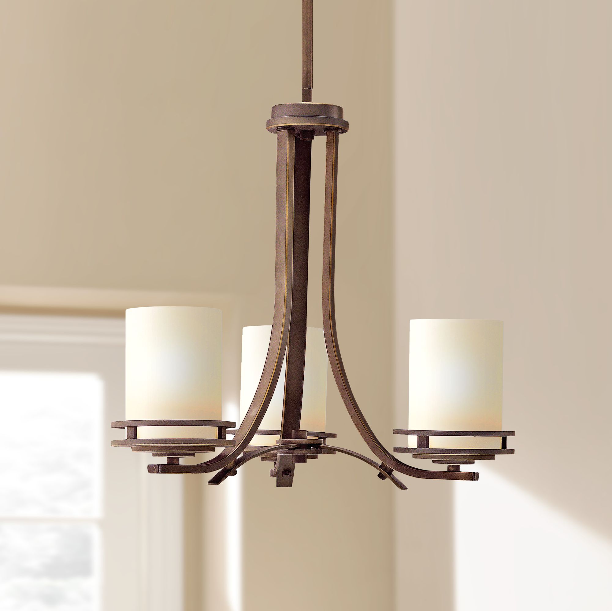 3 light bronze chandelier