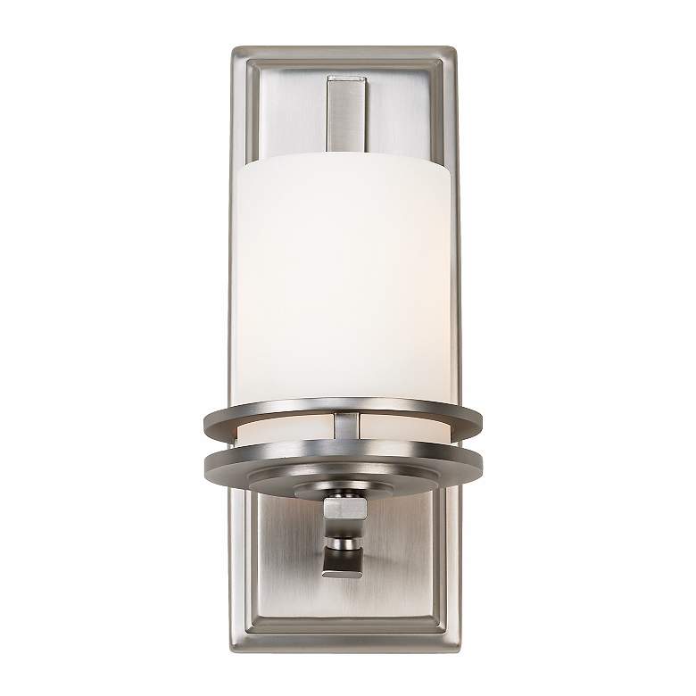 Image 3 Hendrik Nickel Etched Glass 12" High Wall Sconce more views
