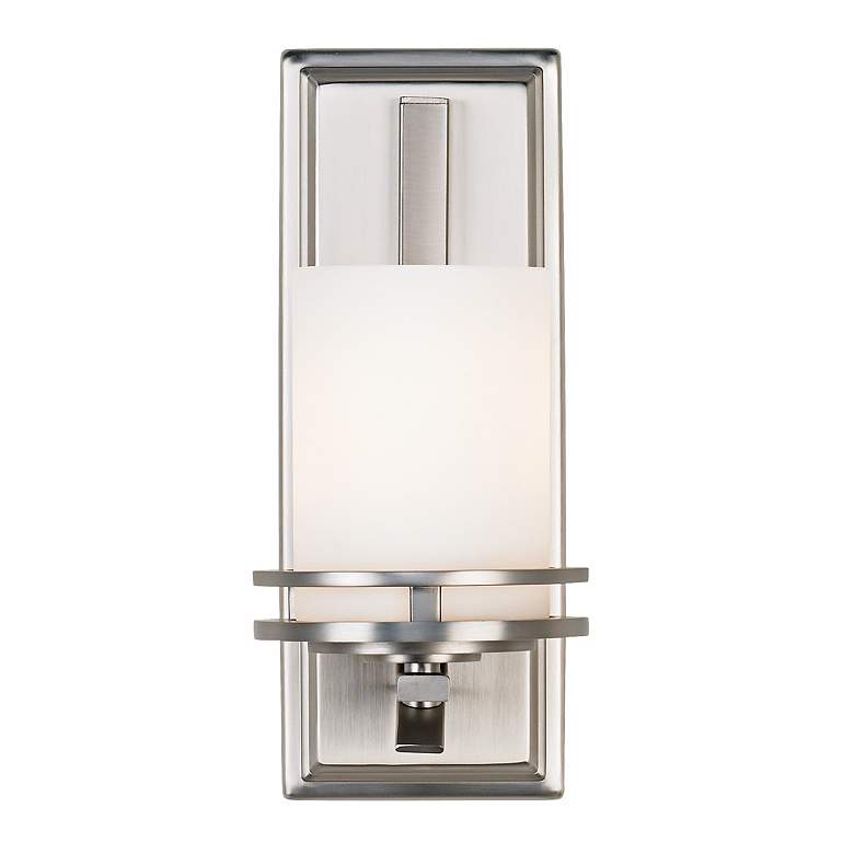Image 4 Hendrik Nickel Etched Glass 12" High Wall Sconce more views