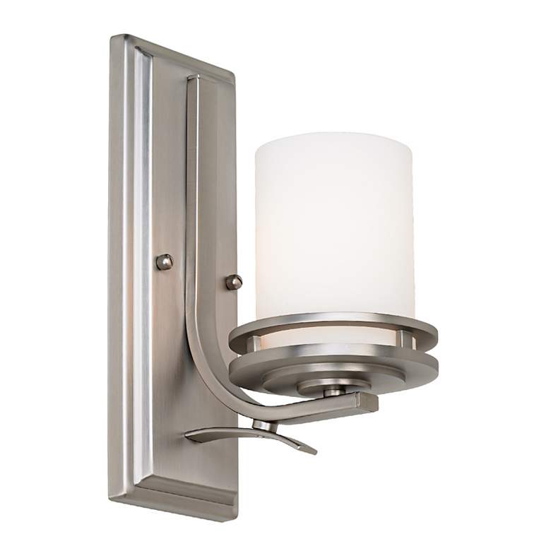 Image 5 Hendrik Nickel Etched Glass 12" High Wall Sconce more views