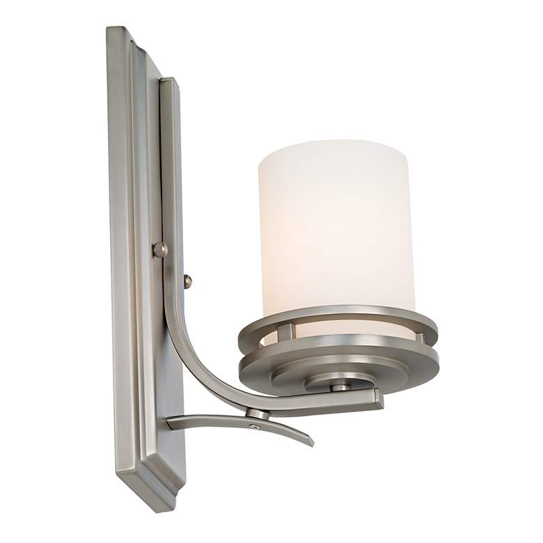 Image 6 Hendrik Nickel Etched Glass 12" High Wall Sconce more views
