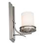Hendrik Nickel Etched Glass 12" High Wall Sconce