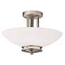 Thumbnail2 of Hendrik Nickel Etched Glass 15" Wide Ceiling Light
