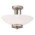 Hendrik Nickel Etched Glass 15" Wide Ceiling Light