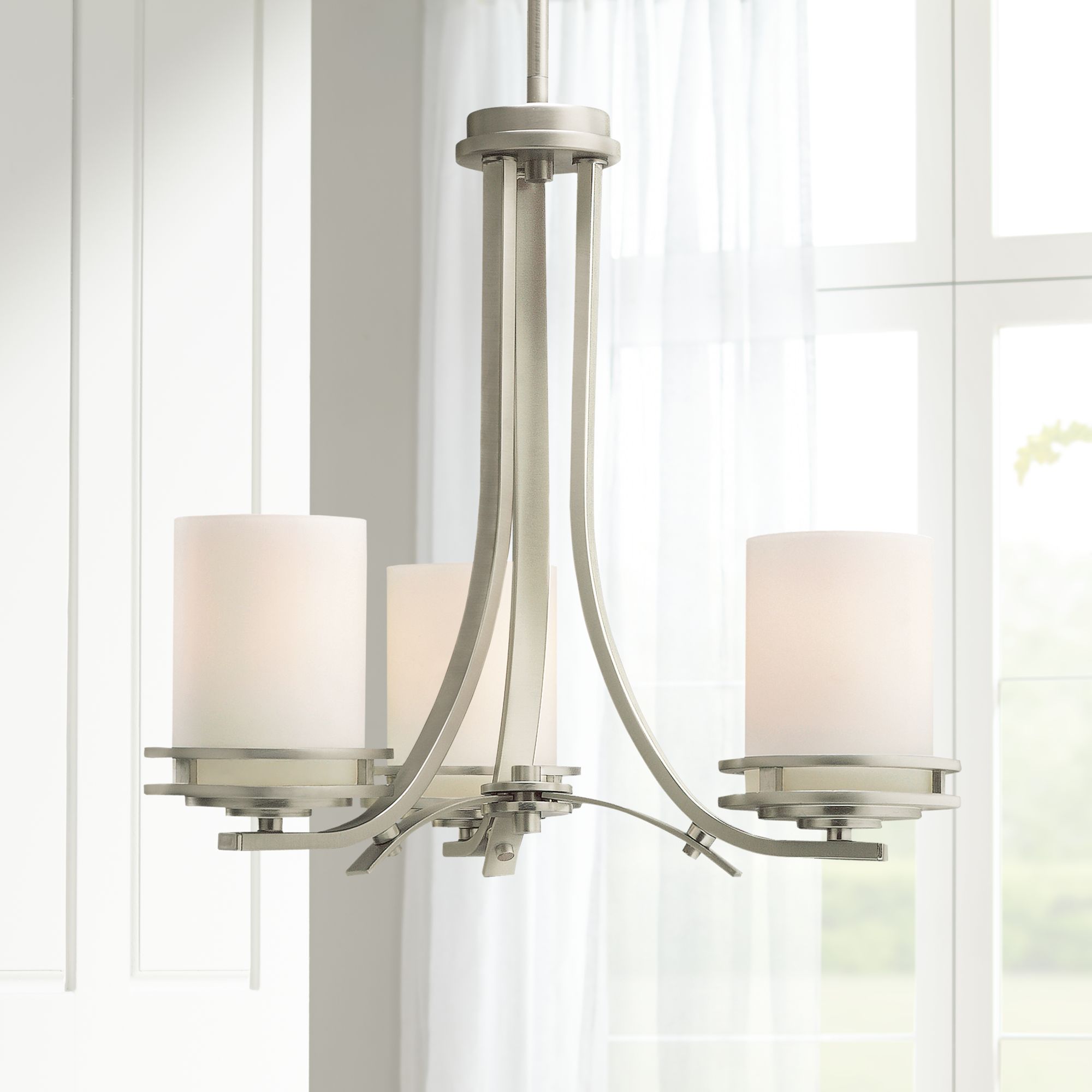 3 light silver chandelier