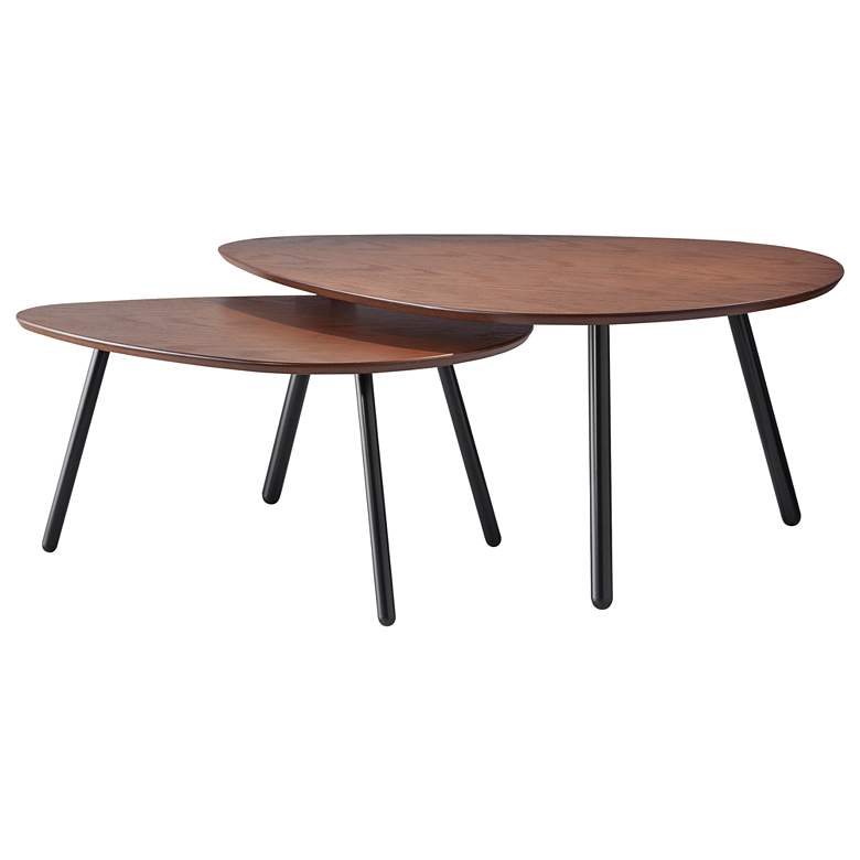 Image 1 Hendrix 30 3/4" Wide Walnut Nesting Coffee Tables Set of 2