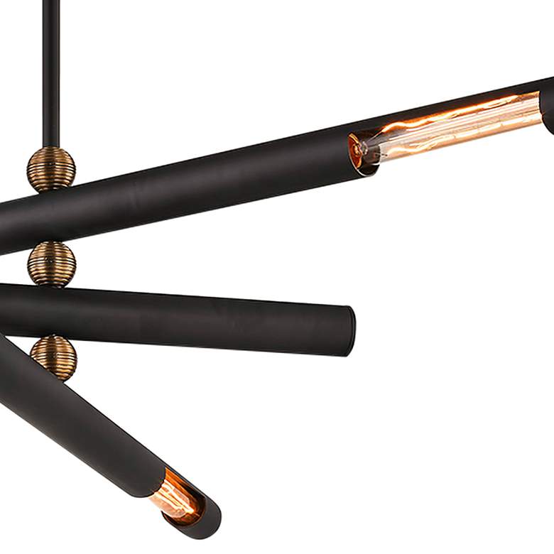 Image 3 Hendrix 44 inch Wide Chemical Bronze Tubes 3-Light Pendant more views