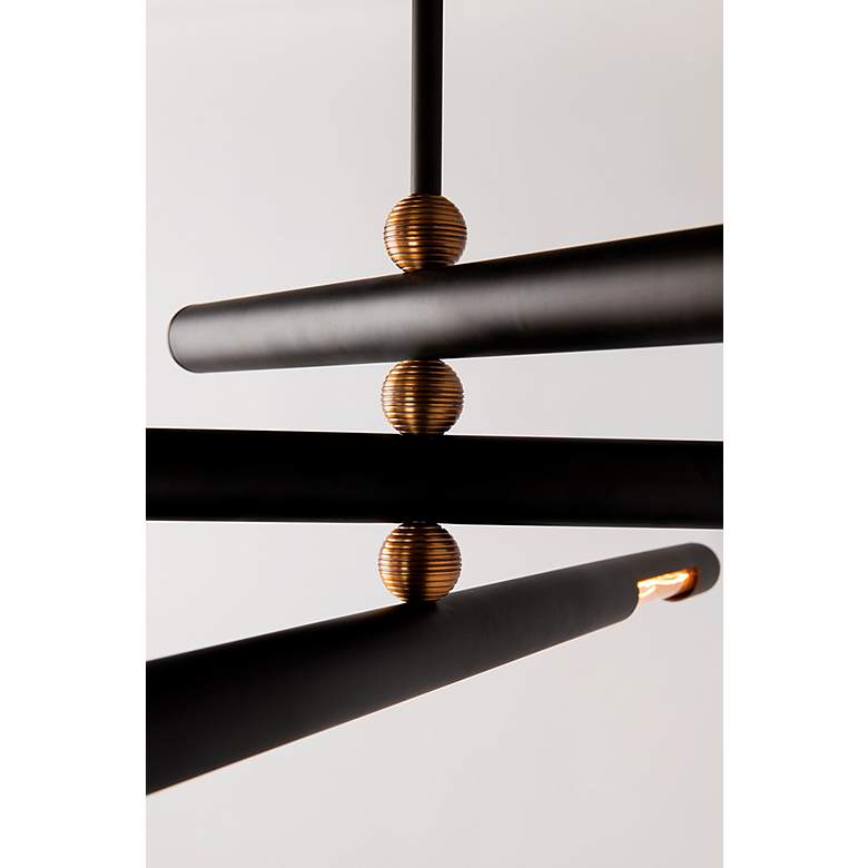 Image 4 Hendrix 44" Wide Chemical Bronze Tubes 3-Light Pendant more views