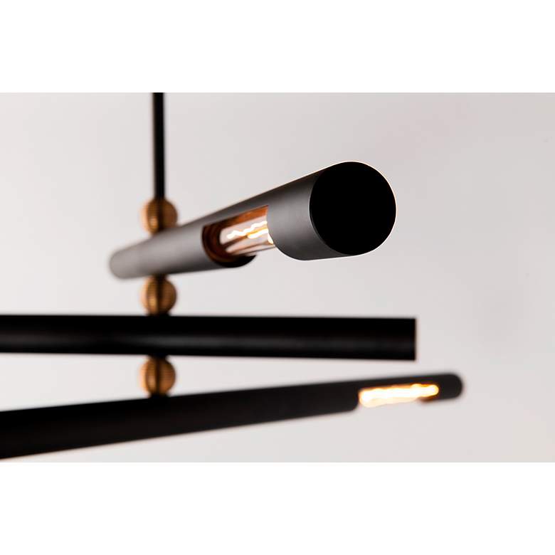 Image 5 Hendrix 44" Wide Chemical Bronze Tubes 3-Light Pendant more views