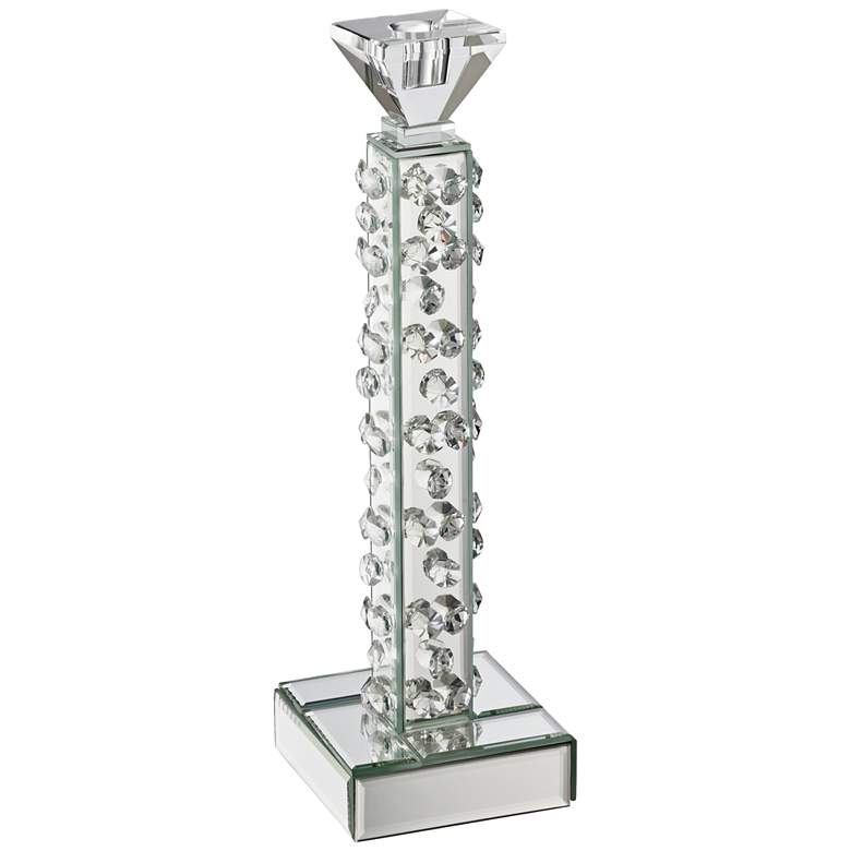 Image 1 Hendron 14 inch High Mirror and Crystal Bead Candle Holder