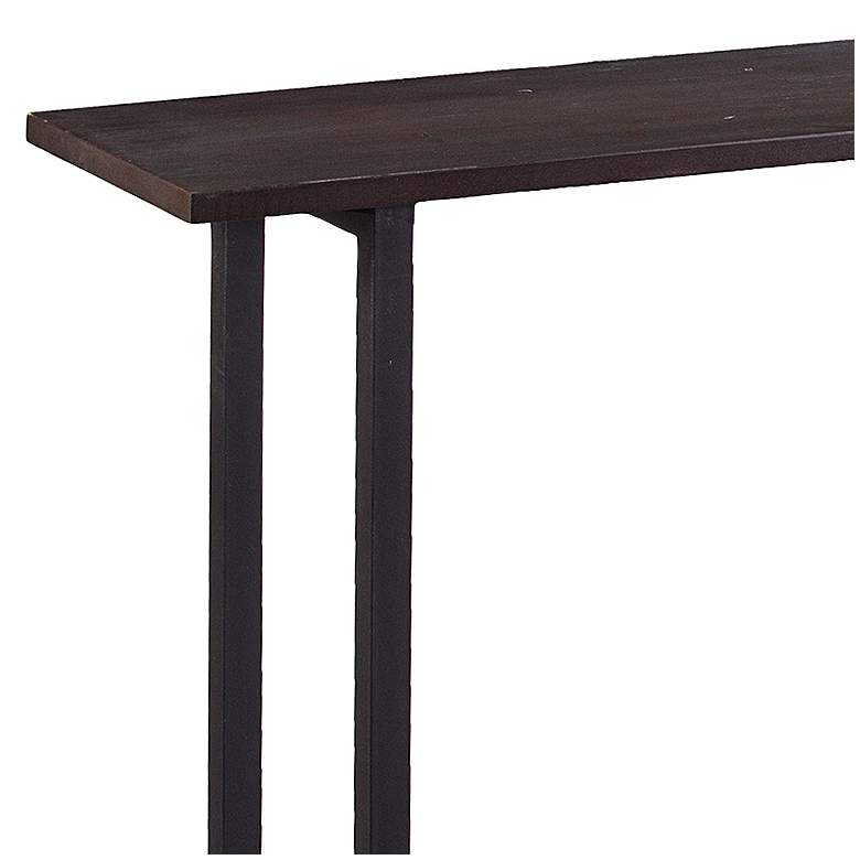 Image 3 Hendry 54 inchW Espresso Wood Black Iron Narrow Console Table more views