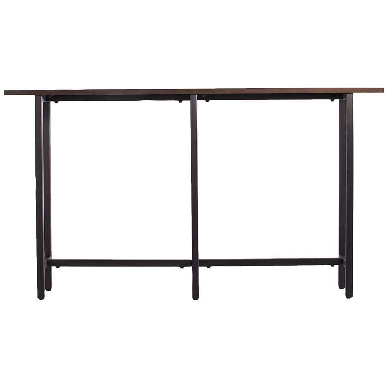 Image 4 Hendry 54 inchW Espresso Wood Black Iron Narrow Console Table more views