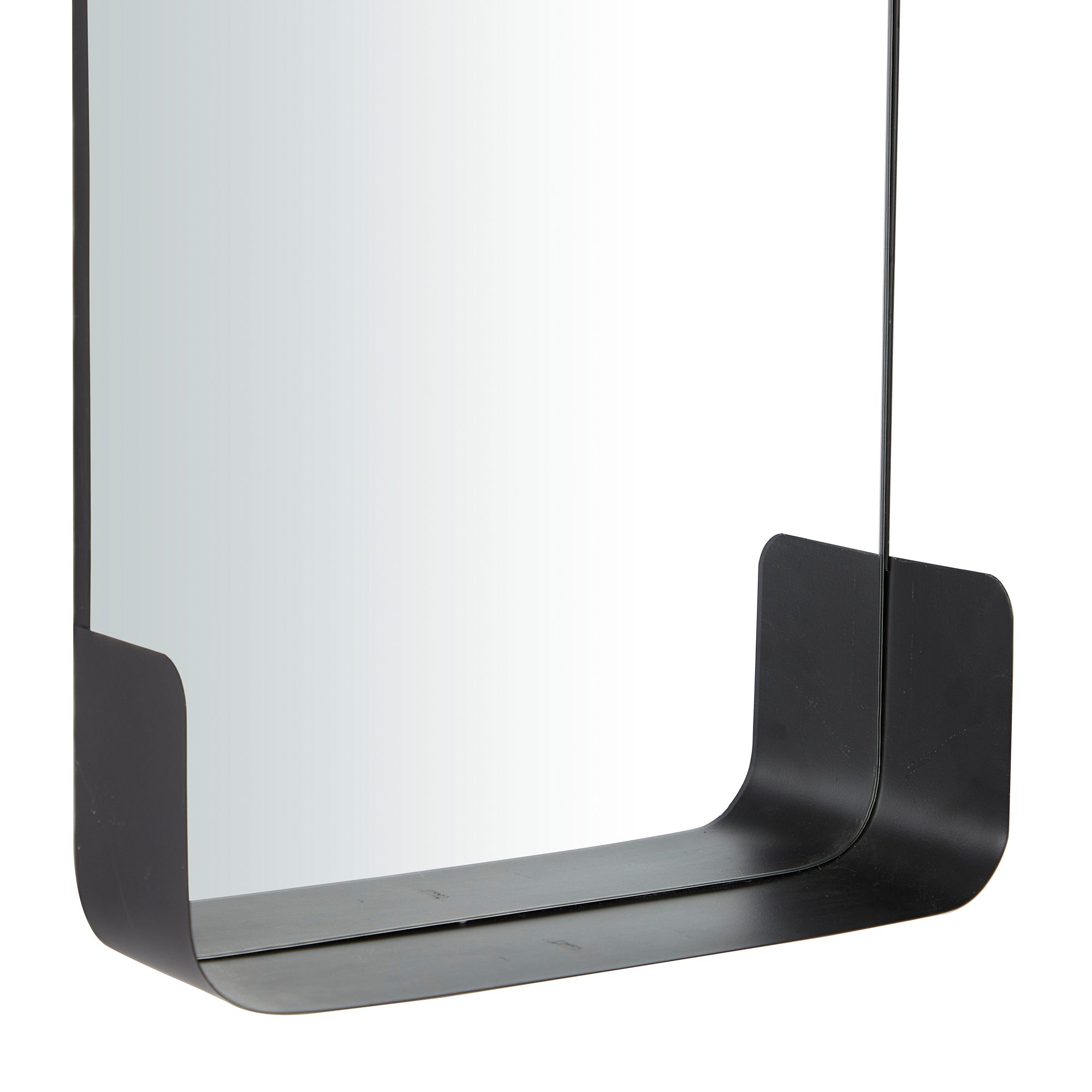 Image 2 Henge Polished Black 16" x 22" Rectangular Shelf Wall Mirror more views