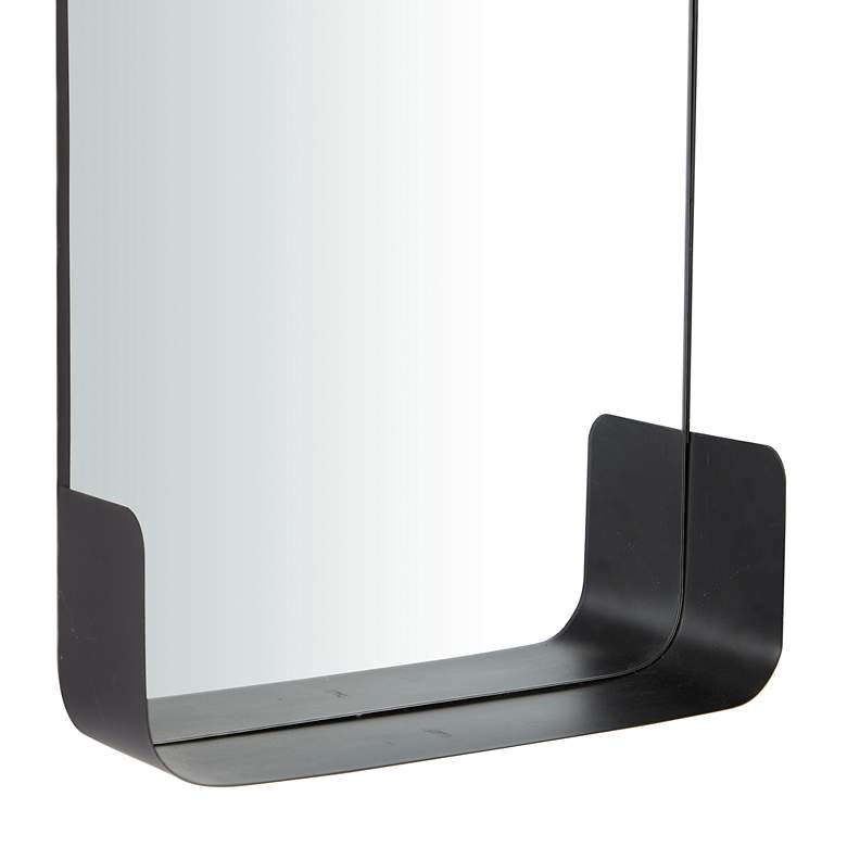 Image 2 Henge Polished Black 16 inch x 22 inch Rectangular Shelf Wall Mirror more views