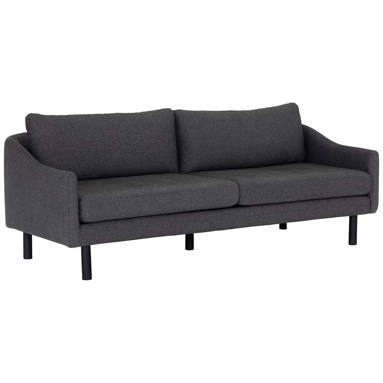 Image 1 Henley 85" Wide Theo Onyx Gray Modern Iron Sofa