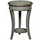 Henley Floral Distressed Gray Round Accent Table