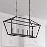 2_Henna 40" Wide Matte Black 5-Light Linear Island Chandelier