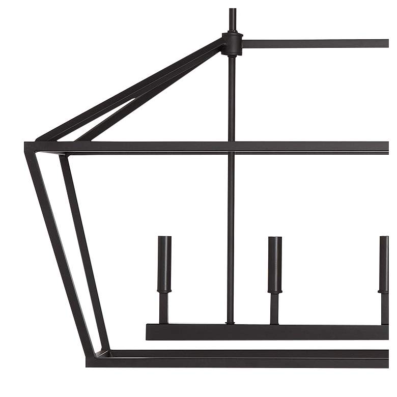 Image 4 Henna 40" Wide Matte Black 5-Light Linear Island Chandelier more views