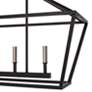 6_Henna 40" Wide Matte Black 5-Light Linear Island Chandelier more views