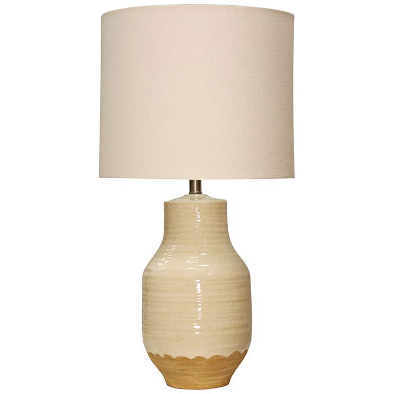 Image 1 Henne 30" Rustic Modern Cream White Ceramic Table Lamp