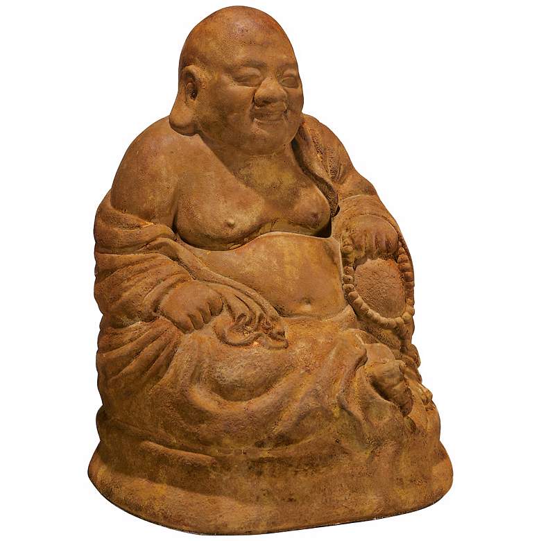 Image 2 Henri Studio 14" High Ho Tai Seated Laughing Buddha Garden Statue