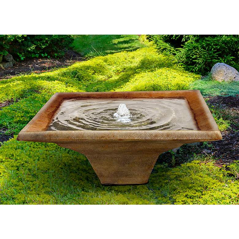Image 1 Henri Studio 16" High Vintage Motif LED Outdoor Bubbler Fountain