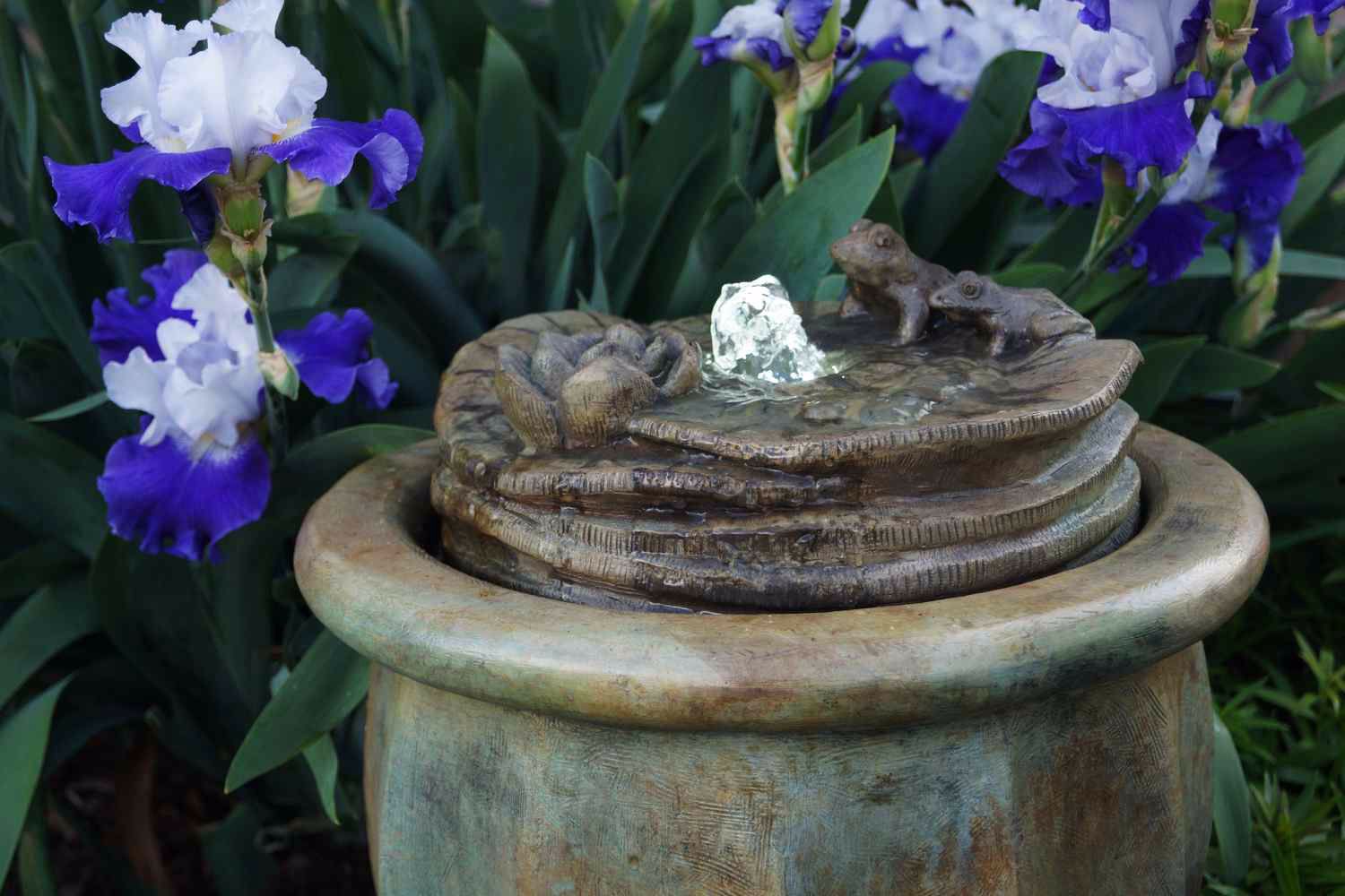 Image 2 Henri Studio 18"H Relic Nebbia Frogs Patio Bubbler Fountain - Made to Order more views