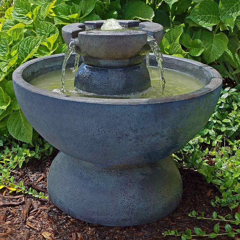 Image 1 Henri Studio 18 inch High Relic Azura Copa Cast Stone Fountain