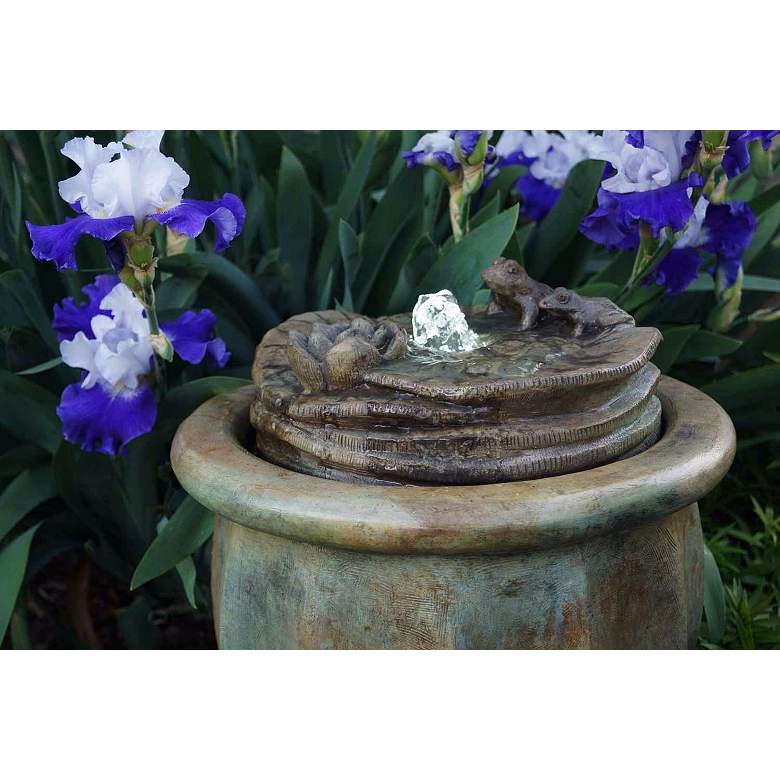 Image 2 Henri Studio 18"H Relic Nebbia Frogs Patio Bubbler Fountain more views