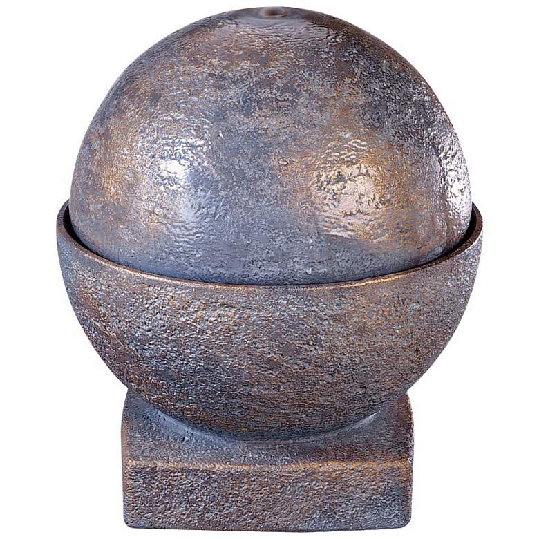 Image 1 Henri Studio 19 1/2 inchH Bronze Patina Sphere Patio Fountain