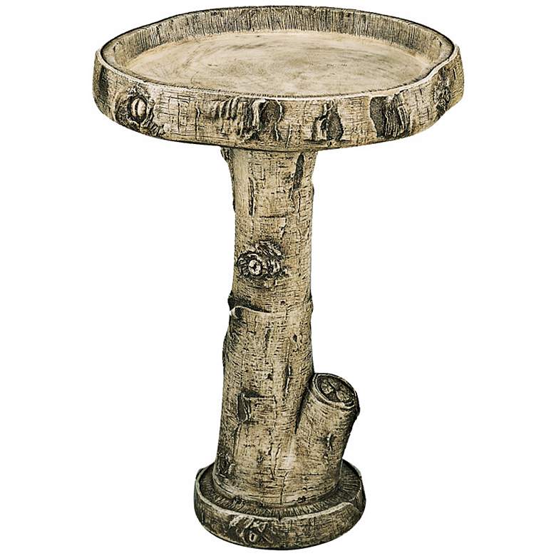 Image 1 Henri Studio 24" High Birch Cast Stone Bird Bath.