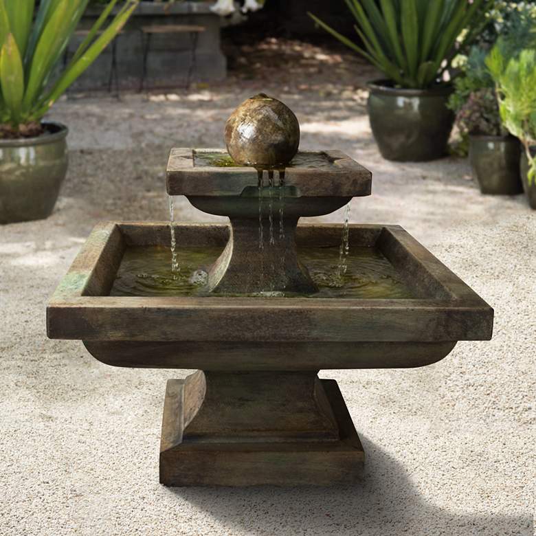 Image 1 Henri Studio 24 inch Wide Relic Nebbia Low Equinox Fountain