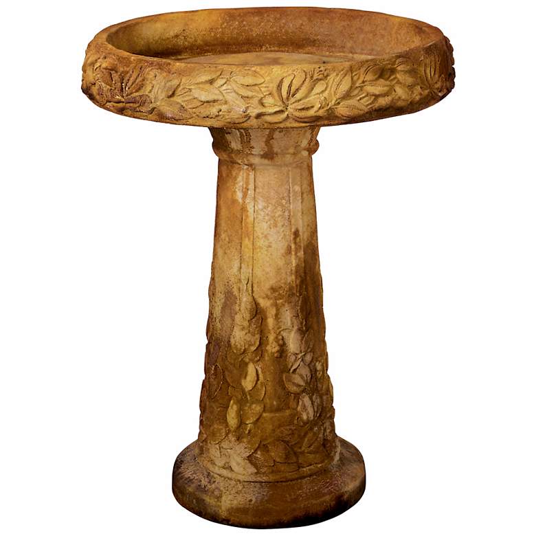 Image 1 Henri Studio 28" High Honeysuckle Cast Stone Bird Bath