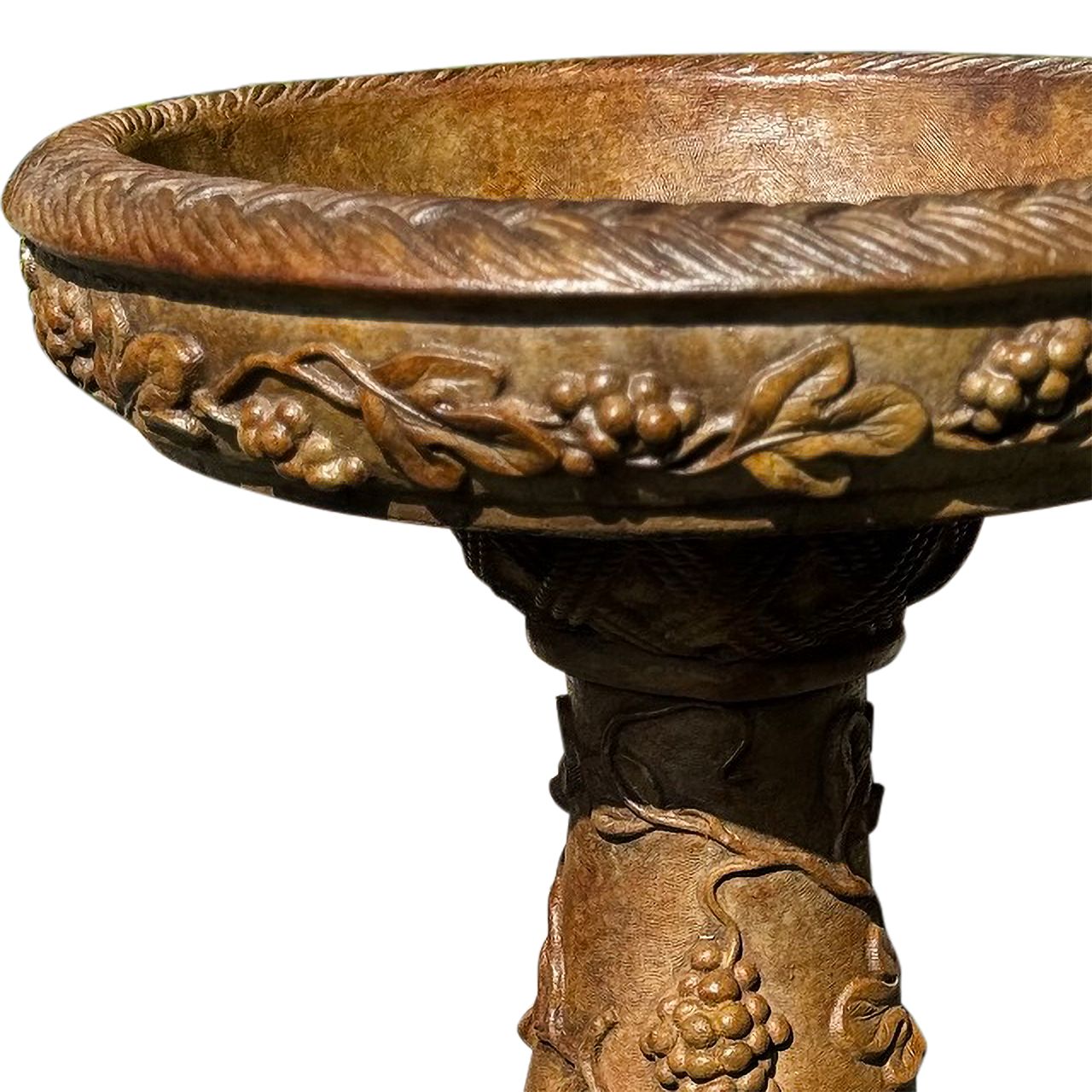 Image 2 Henri Studio 28" Lava Grapevine Small Cast Stone Bird Bath Made to Order more views
