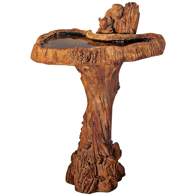 Image 1 Henri Studio 29" High Forest Wood Squirrel Birdbath
