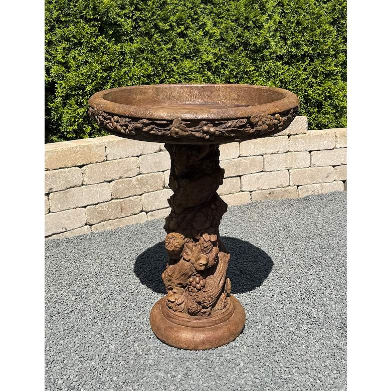 Image 1 Henri Studio 31" High Large Grapevine Cast Stone Bird Bath