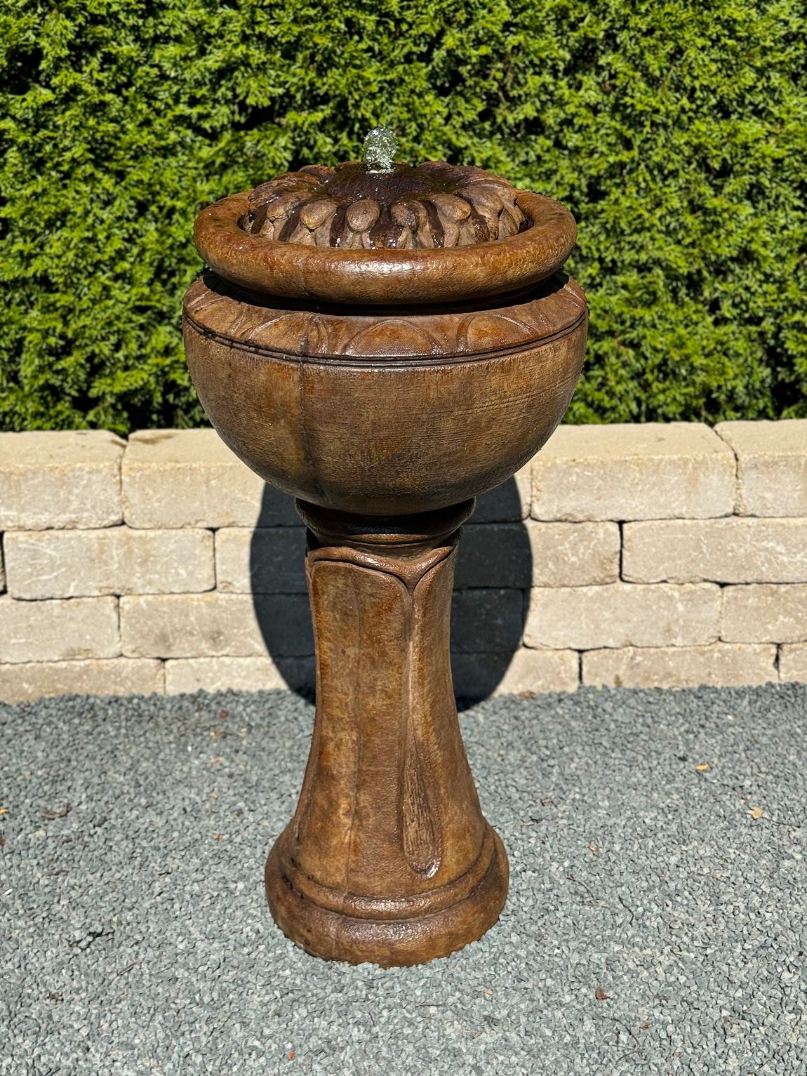 Image 3 Henri Studio 34"H Relic Lava Sunflower Tall Patio r Fountain Made to Order more views