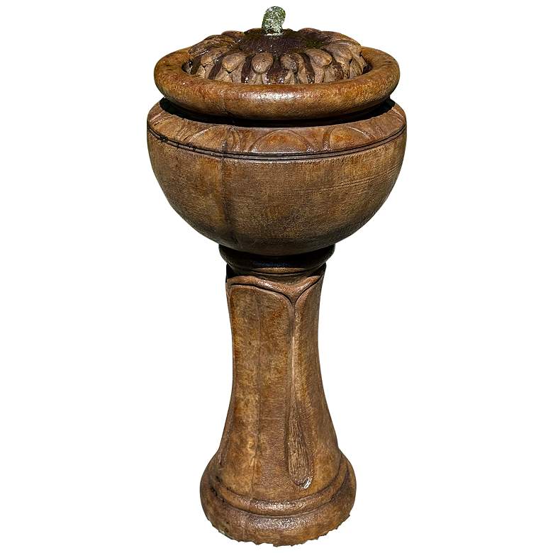 Image 1 Henri Studio 34" High Relic Lava Sunflower Tall Patio Bubbler Fountain