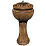 1_Henri Studio 34" High Relic Lava Sunflower Tall Patio Bubbler Fountain