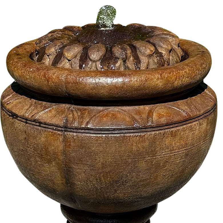 Image 2 Henri Studio 34" High Relic Lava Sunflower Tall Patio Bubbler Fountain more views