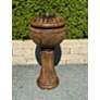 3_Henri Studio 34" High Relic Lava Sunflower Tall Patio Bubbler Fountain more views