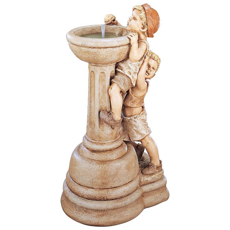 Image 1 Henri Studio 35 inch High Willie and Wilma Cast Stone Fountain