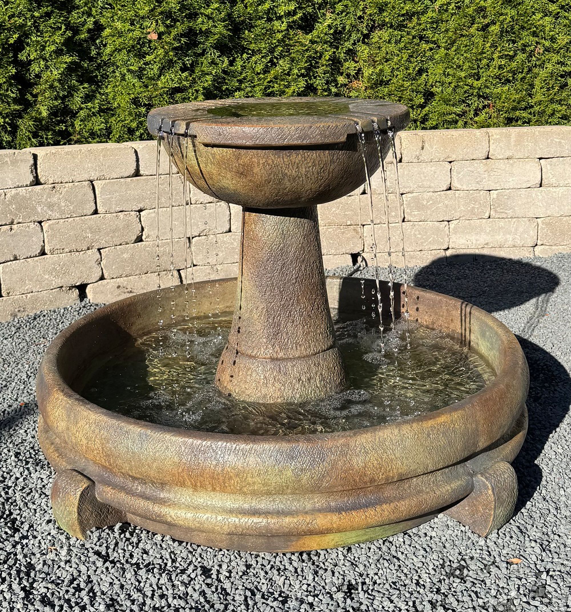 Henri Studio 36" Wide Relic Nebbia Overflowing Dish Fountain