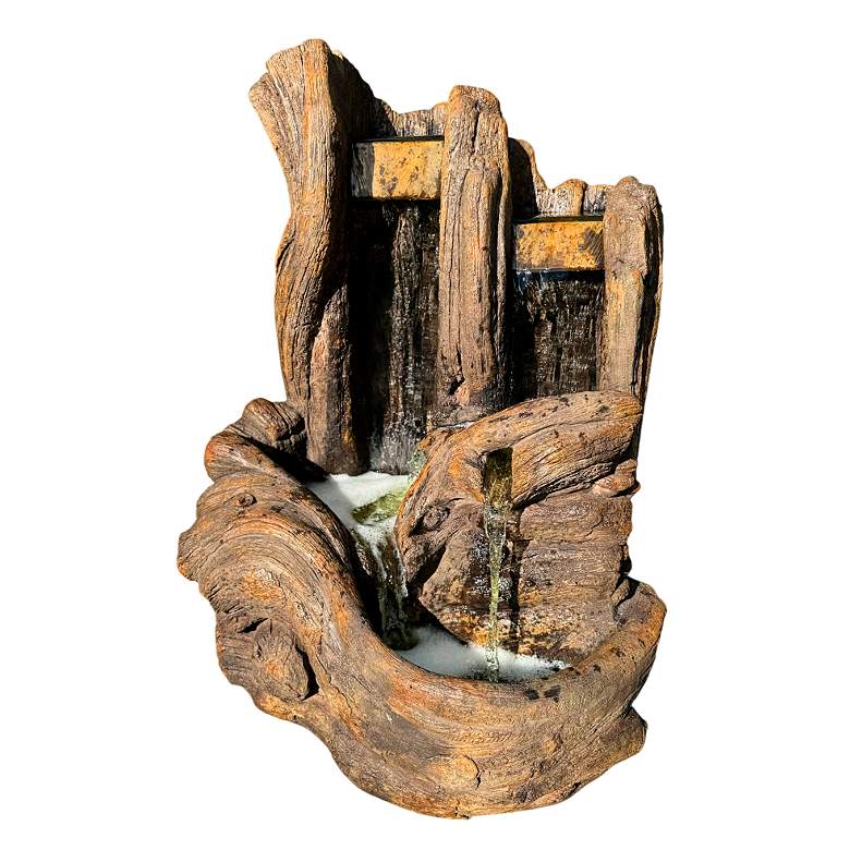 Image 1 Henri Studio 37 1/2" Twin Falls Waterfall LED Fountain