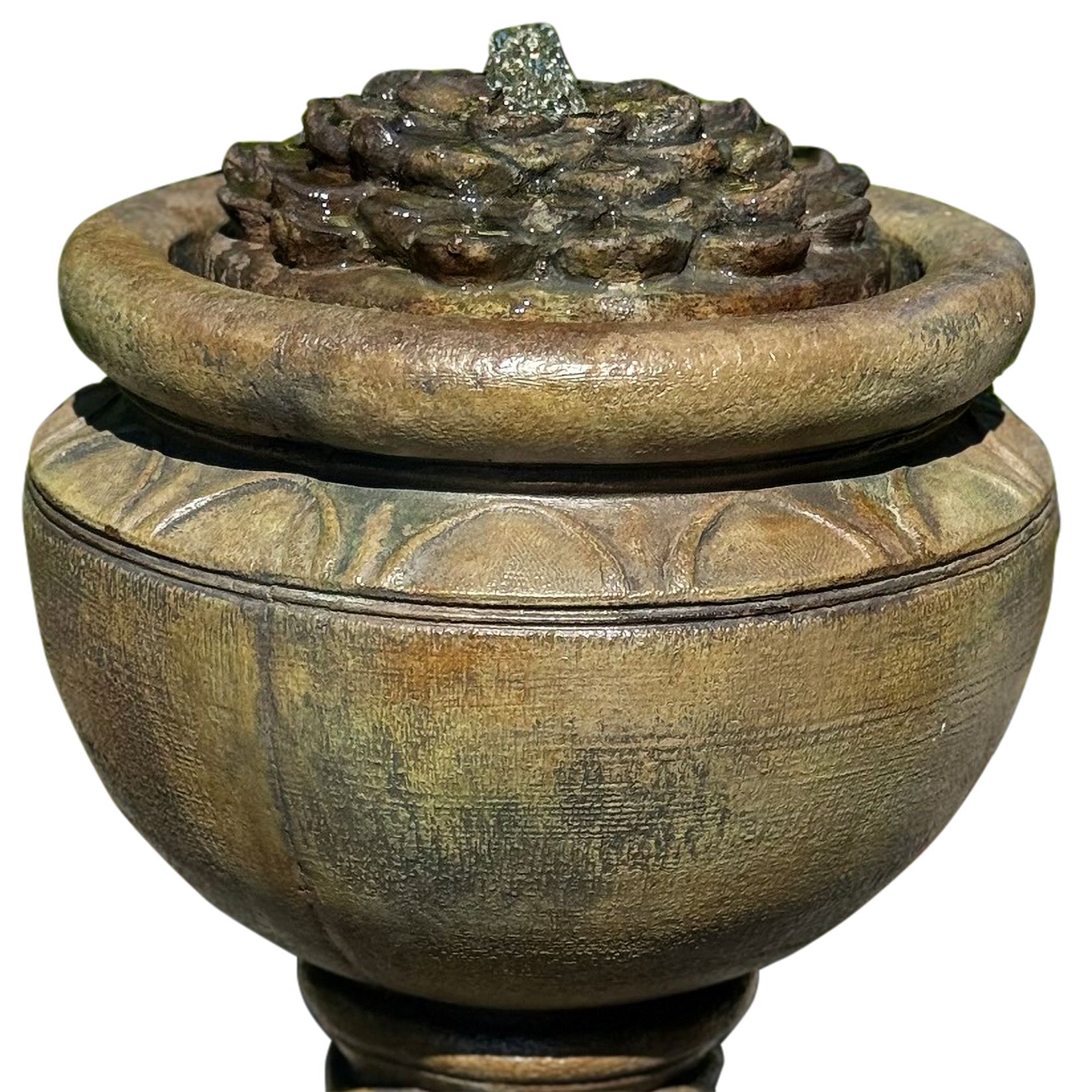 Image 2 Henri Studio 37" High Dahlia Tall Patio Bubbler Fountain - Made to Order more views