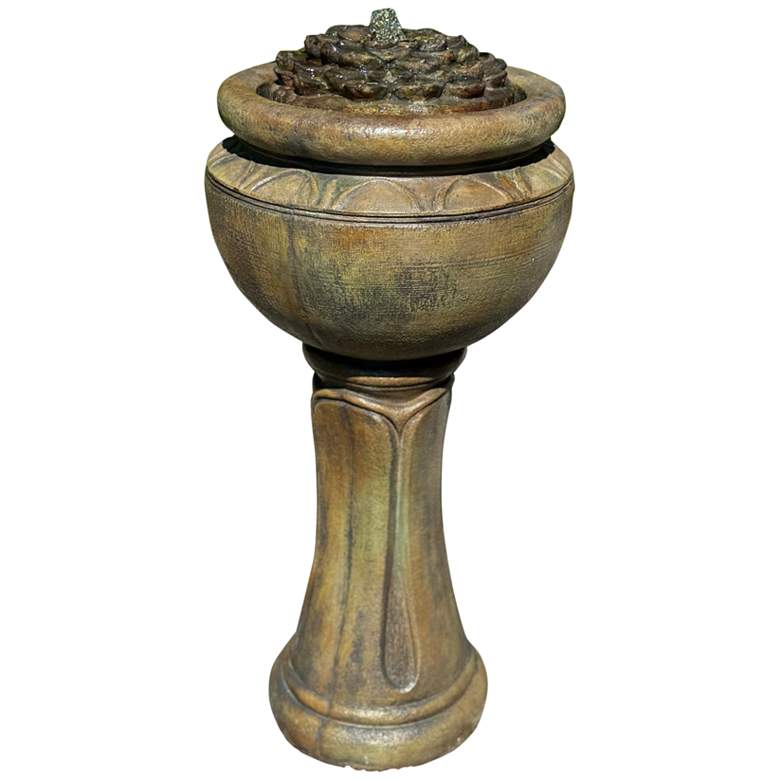 Image 1 Henri Studio 37 inch High Dahlia Tall Patio Bubbler Fountain